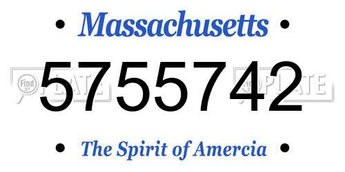 5755742 Massachusetts License Plate