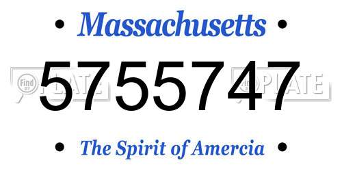 5755747 Massachusetts License Plate