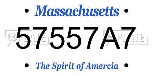 57557A7 Massachusetts License Plate
