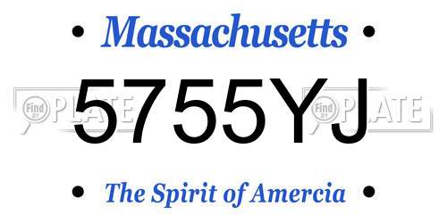 5755YJ Massachusetts License Plate