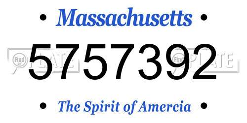 5757392 Massachusetts License Plate
