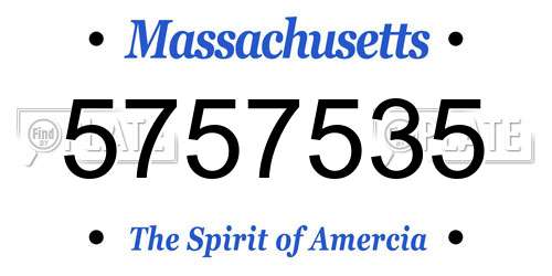 5757535 Massachusetts License Plate