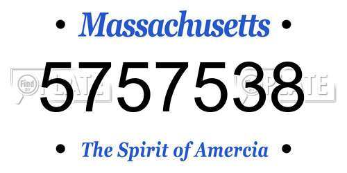 5757538 Massachusetts License Plate