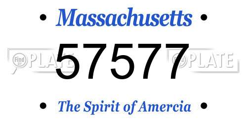 57577 Massachusetts License Plate