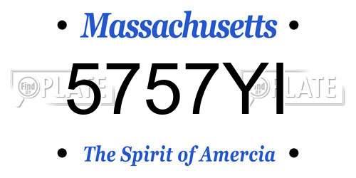 5757YI Massachusetts License Plate