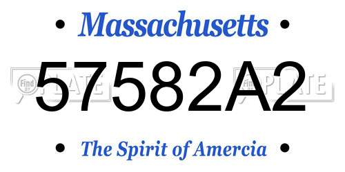 57582A2 Massachusetts License Plate