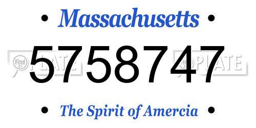5758747 Massachusetts License Plate