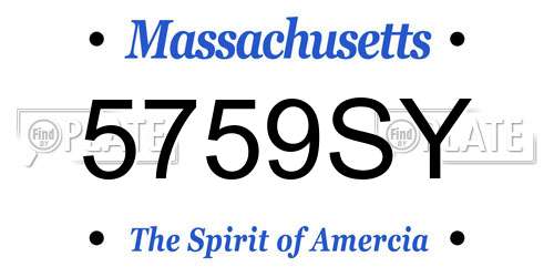 5759SY Massachusetts License Plate