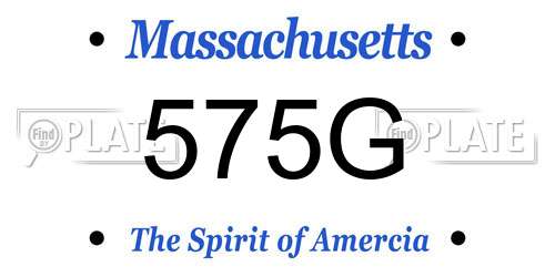 575G Massachusetts License Plate