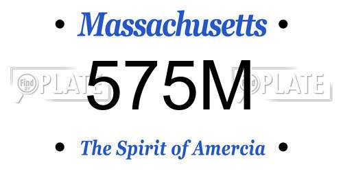 575M Massachusetts License Plate
