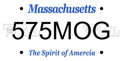 575MOG Massachusetts License Plate