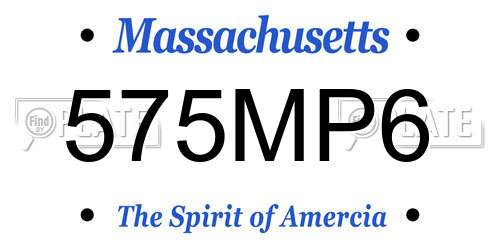 575MP6 Massachusetts License Plate