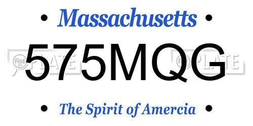 575MQG Massachusetts License Plate
