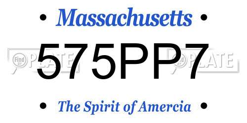 575PP7 Massachusetts License Plate