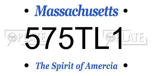 575TL1 Massachusetts License Plate