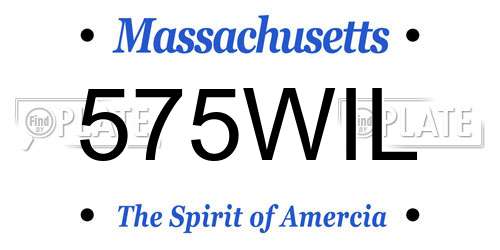 575WIL Massachusetts License Plate