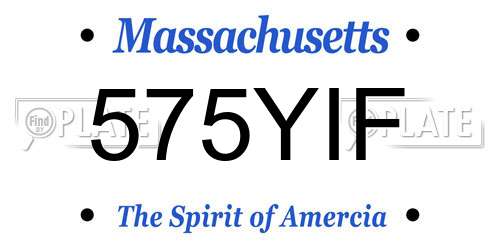 575YIF Massachusetts License Plate