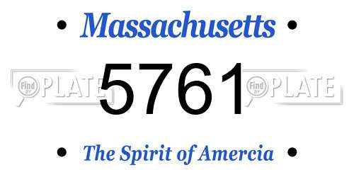 5761 Massachusetts License Plate