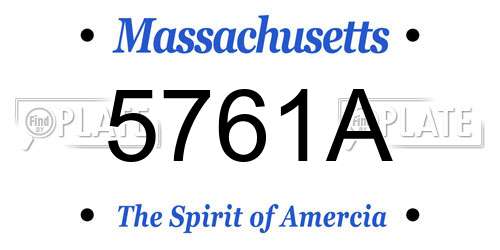 5761A Massachusetts License Plate