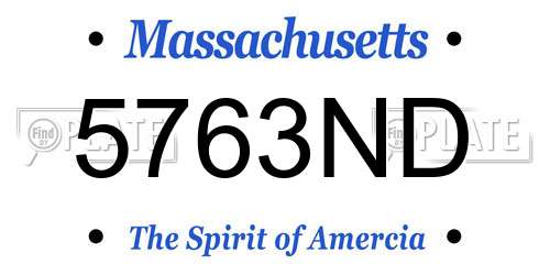 5763ND Massachusetts License Plate
