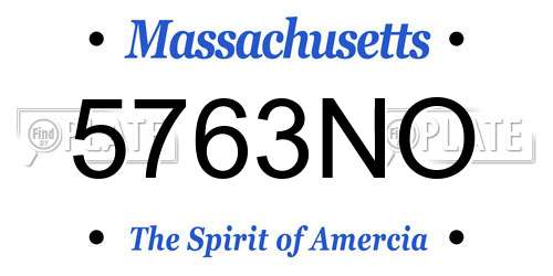 5763NO Massachusetts License Plate