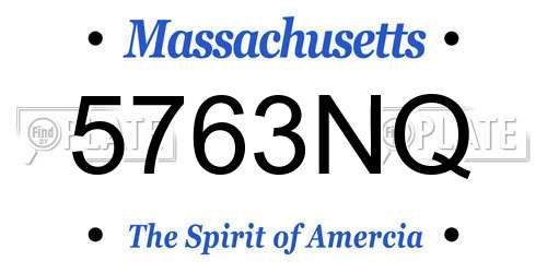 5763NQ Massachusetts License Plate