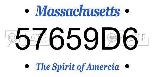 57659D6 Massachusetts License Plate