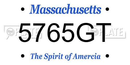 5765GT Massachusetts License Plate