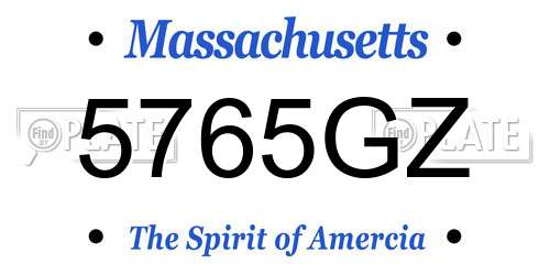5765GZ Massachusetts License Plate