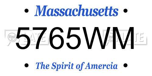 5765WM Massachusetts License Plate