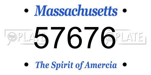 57676 Massachusetts License Plate