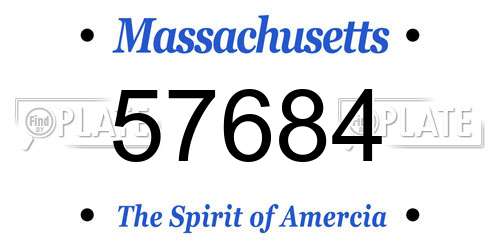 57684 Massachusetts License Plate