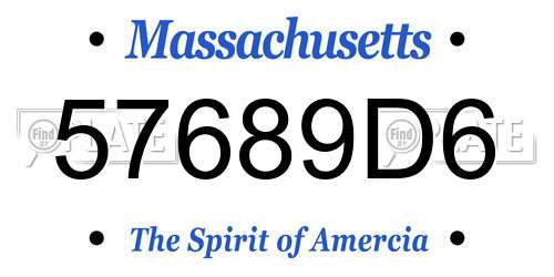 57689D6 Massachusetts License Plate