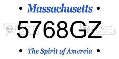 5768GZ Massachusetts License Plate