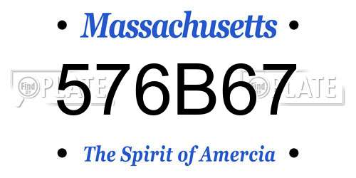 576B67 Massachusetts License Plate
