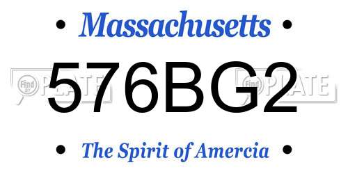 576BG2 Massachusetts License Plate