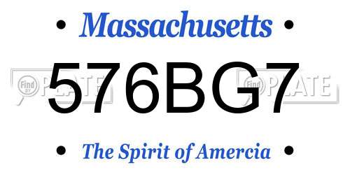 576BG7 Massachusetts License Plate