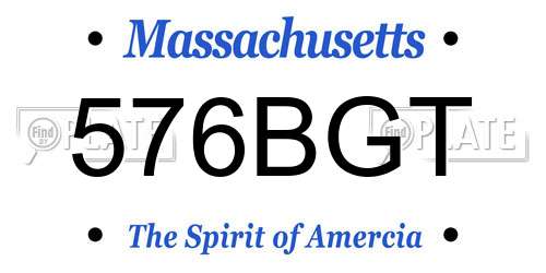 576BGT Massachusetts License Plate