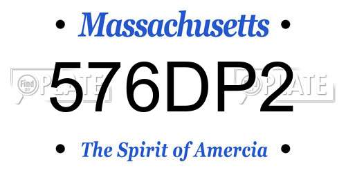 576DP2 Massachusetts License Plate