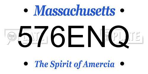 576ENQ Massachusetts License Plate