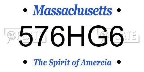 576HG6 Massachusetts License Plate