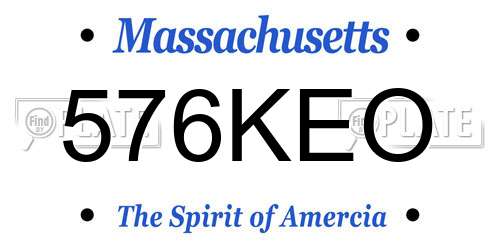 576KEO Massachusetts License Plate
