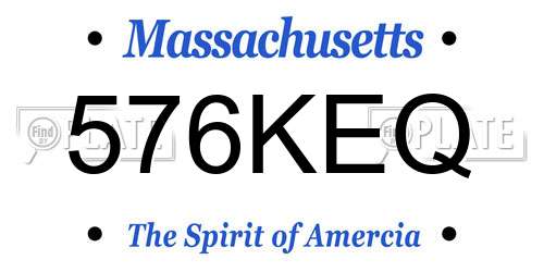 576KEQ Massachusetts License Plate