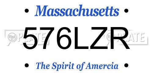 576LZR Massachusetts License Plate