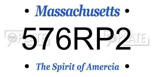 576RP2 Massachusetts License Plate