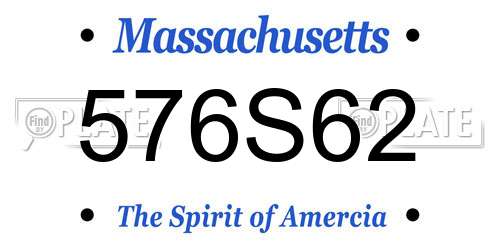 576S62 Massachusetts License Plate