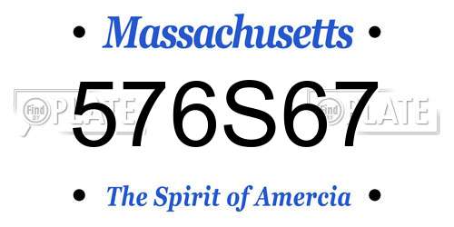 576S67 Massachusetts License Plate