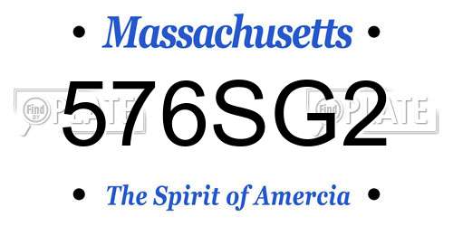 576SG2 Massachusetts License Plate