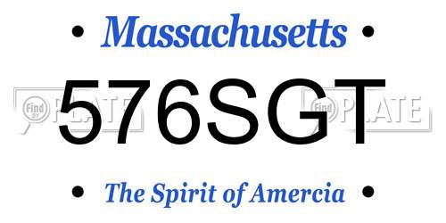 576SGT Massachusetts License Plate