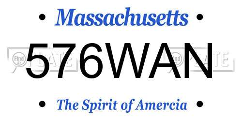576WAN Massachusetts License Plate